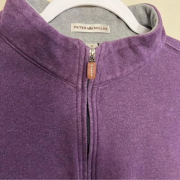 Peter Millar Purple 1/4 Zip Pullover Cotton Sweater size medium - Picture 3 of 6